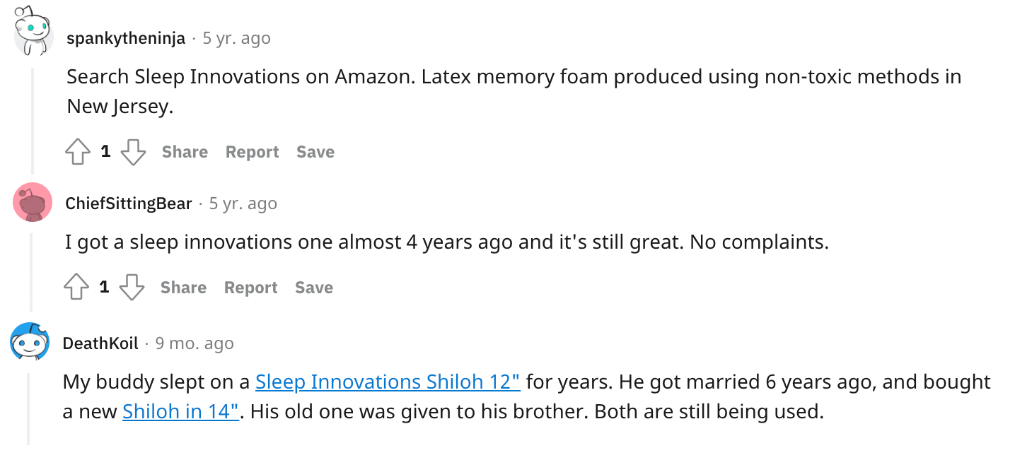 best mattress on amazon reddit sleep inno