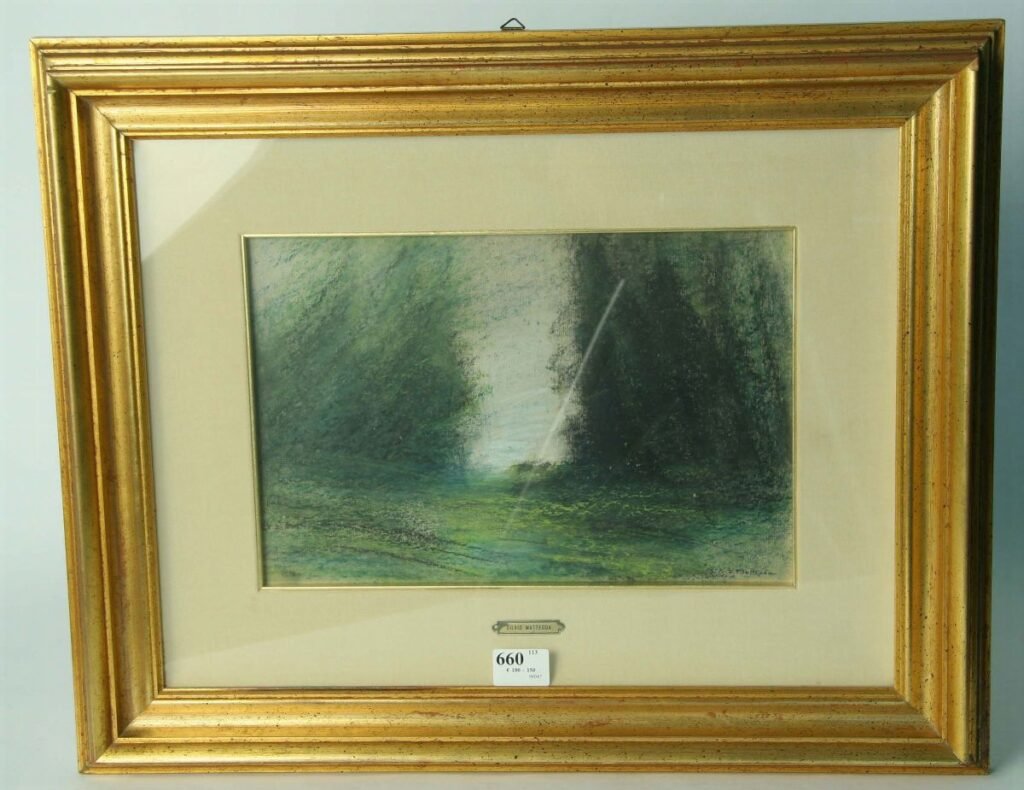 “Paesaggio” (mixed media on paper, 24 × 35 cm) — auction archive